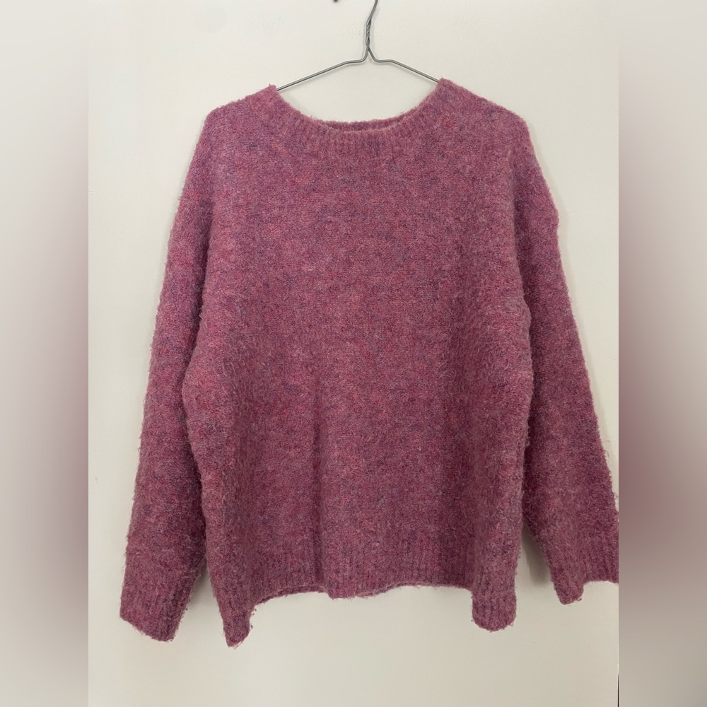 Artlove Paris Pink Fluffy Sweater XL Textured Knit Round Neck - Picture 3 of 7